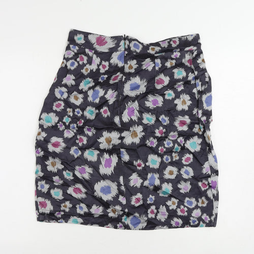 Great Plains Womens Blue Geometric Viscose A-Line Skirt Size 14 Zip
