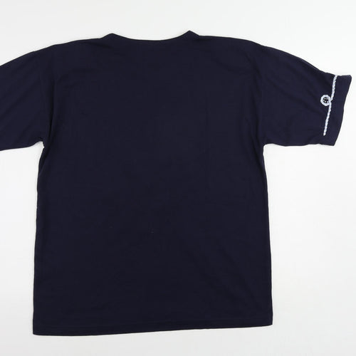 Instyle Womens Blue Polyester Basic T-Shirt One Size Round Neck - Beaded