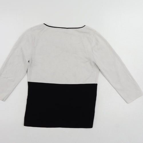 Sky Womens White Square Neck Viscose Pullover Jumper Size S - Beaded