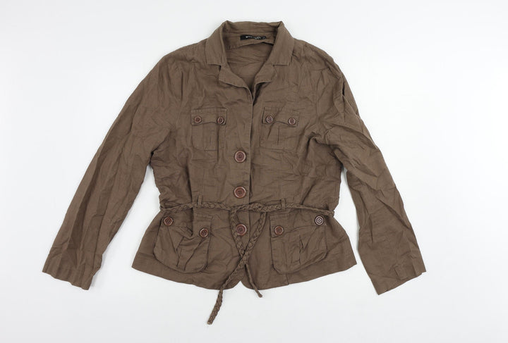 Mystic Womens Brown Jacket Size 16 Button - Lightweight
