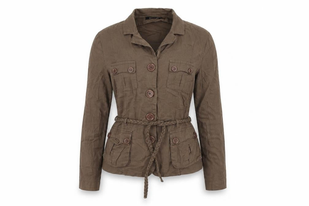 Mystic Womens Brown Jacket Size 16 Button - Lightweight