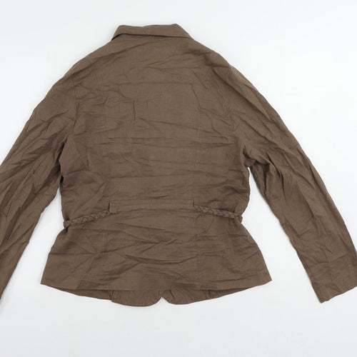 Mystic Womens Brown Jacket Size 16 Button - Lightweight