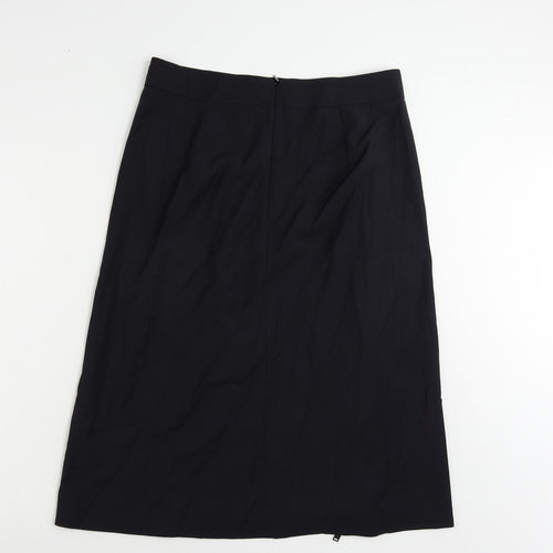 Marc O'Polo Womens Blue Wool A-Line Skirt Size 12 Zip