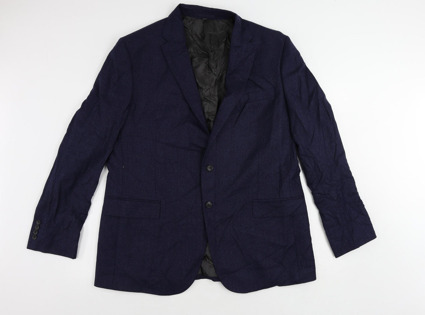 Marks and Spencer Mens Blue Wool Jacket Suit Jacket Size 46 Regular