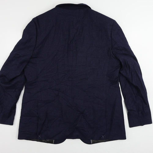 Marks and Spencer Mens Blue Wool Jacket Suit Jacket Size 46 Regular