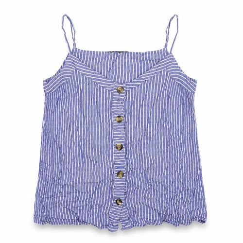 Select Womens Blue Striped Viscose Camisole Tank Size 14 Scoop Neck
