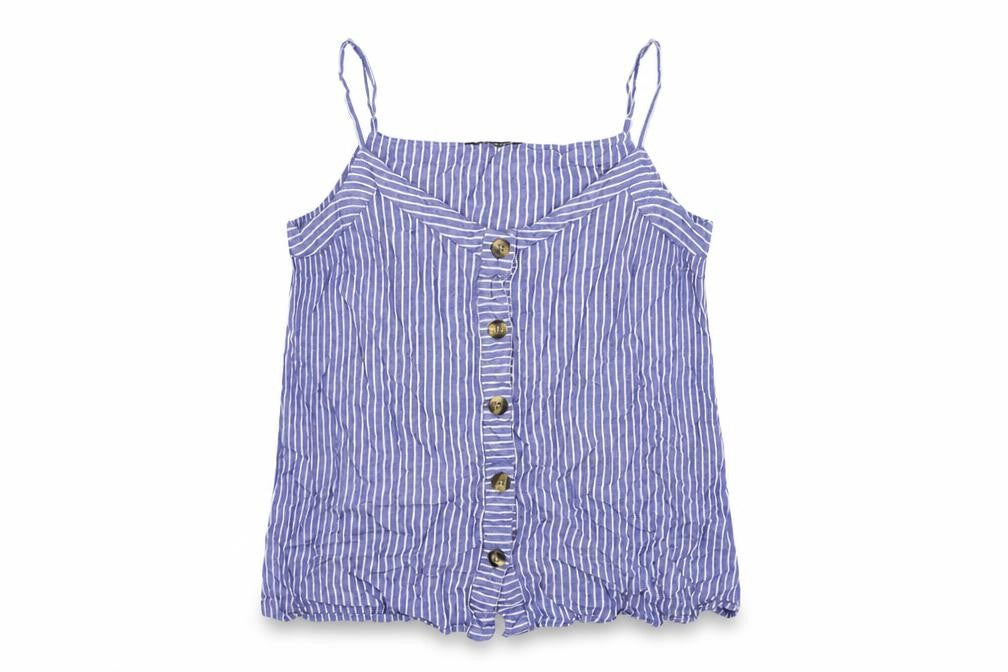 Select Womens Blue Striped Viscose Camisole Tank Size 14 Scoop Neck