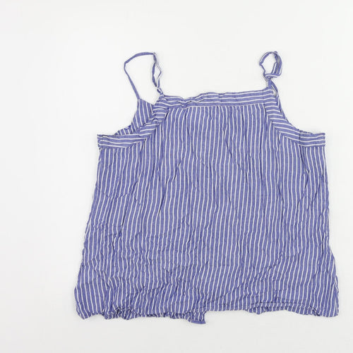 Select Womens Blue Striped Viscose Camisole Tank Size 14 Scoop Neck