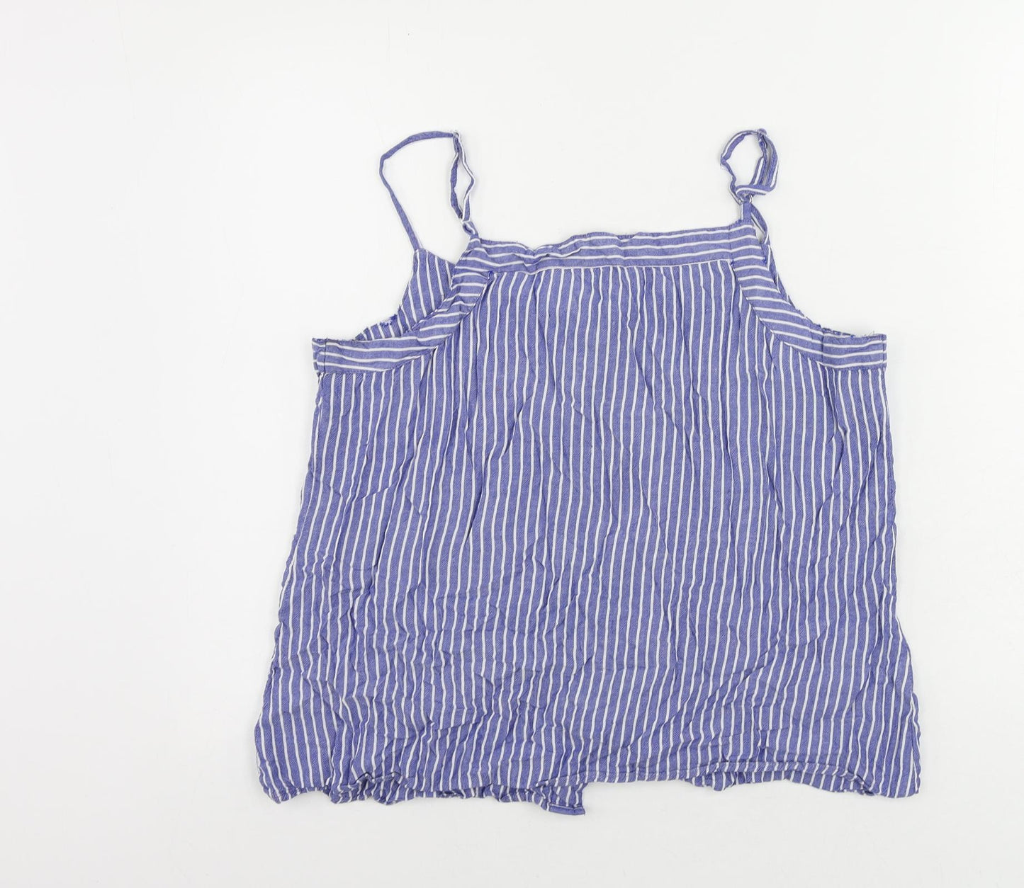 Select Womens Blue Striped Viscose Camisole Tank Size 14 Scoop Neck
