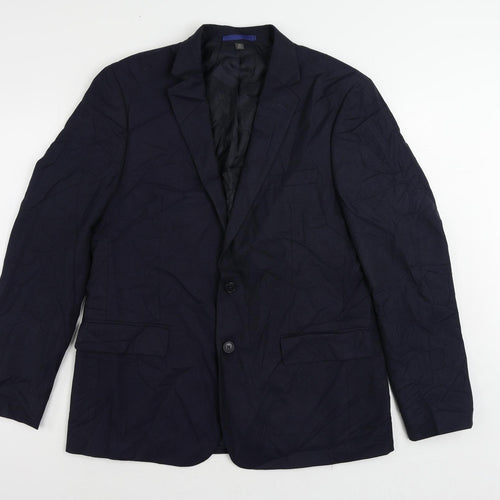 Marks and Spencer Mens Blue Polyester Jacket Suit Jacket Size 42 Regular