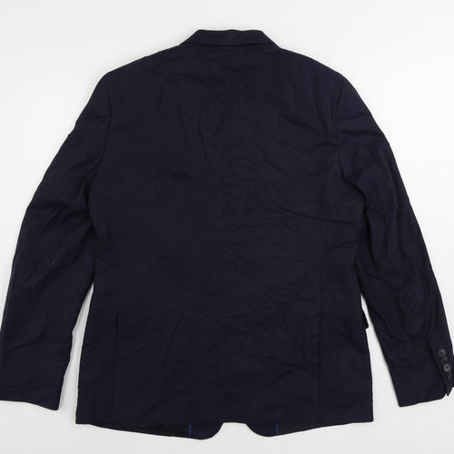 Marks and Spencer Mens Blue Polyester Jacket Suit Jacket Size 42 Regular