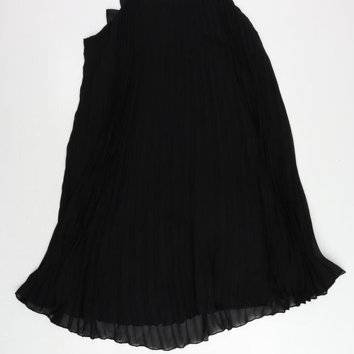 Robbie Bee Womens Black Polyester Trapeze & Swing Size 12 Round Neck - Bow Pleated