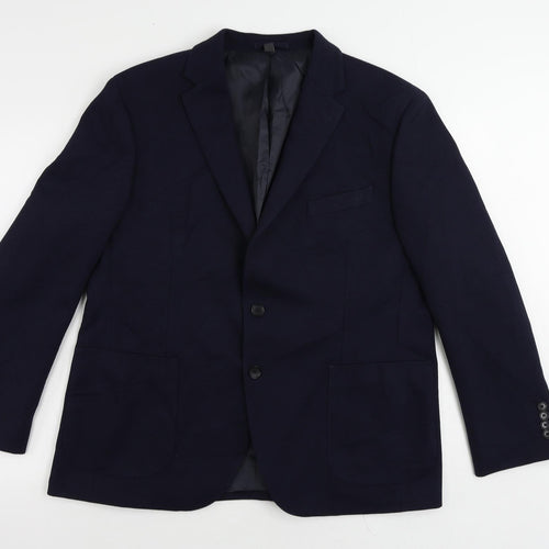 Marks and Spencer Mens Blue Polyamide Jacket Suit Jacket Size 44 Regular