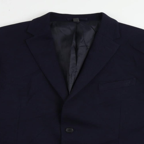 Marks and Spencer Mens Blue Polyamide Jacket Suit Jacket Size 44 Regular