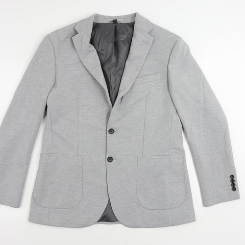 Marks and Spencer Mens Grey Polyamide Jacket Suit Jacket Size 40 Regular