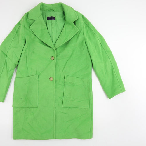 Marks and Spencer Womens Green Overcoat Coat Size 12 Button