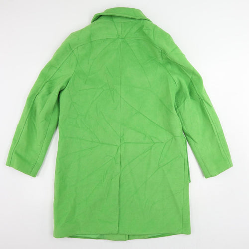 Marks and Spencer Womens Green Overcoat Coat Size 12 Button