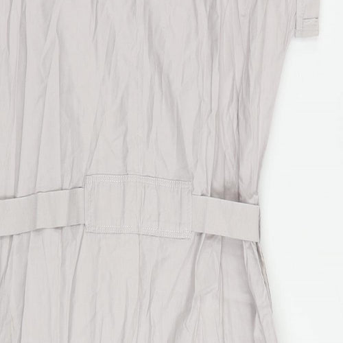 Gap Womens Grey Cotton A-Line Size S Round Neck Button - Adjustable Waist