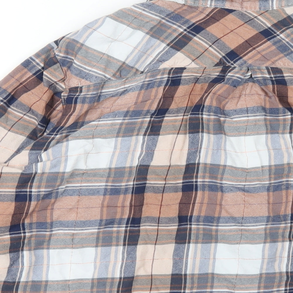 Marks and Spencer Womens Multicoloured Plaid Viscose Basic Button-Up Size 20 Collared
