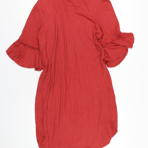 Max Mara Womens Red Viscose T-Shirt Dress Size M Round Neck Pullover