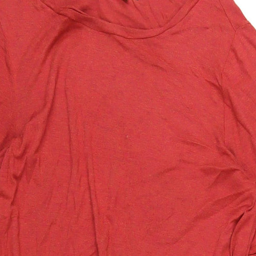 Max Mara Womens Red Viscose T-Shirt Dress Size M Round Neck Pullover