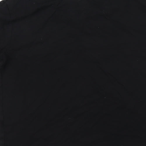 Topshop Womens Black Cotton Basic T-Shirt Size 4 Round Neck