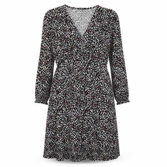 Front view of Great Plains women’s multicoloured geometric viscose a-line, size M, v-neck pullover