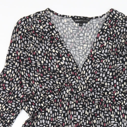 Great Plains Womens Multicoloured Geometric Viscose A-Line Size M V-Neck Pullover
