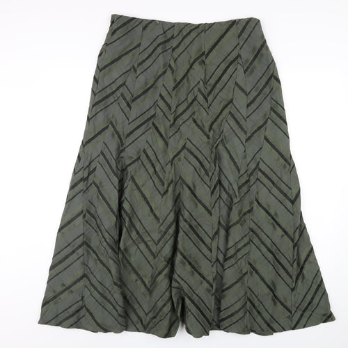 Marks and Spencer Womens Green Cotton A-Line Skirt Size 16