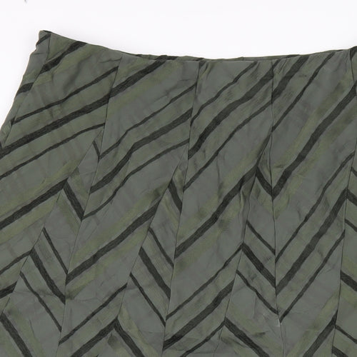Marks and Spencer Womens Green Cotton A-Line Skirt Size 16
