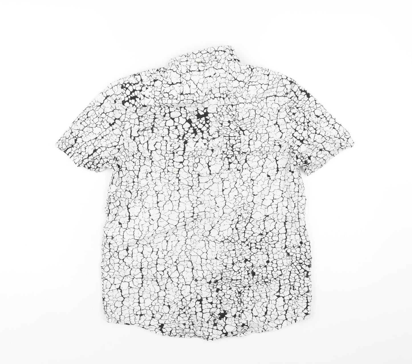 NEXT Boys White Animal Print Cotton Basic Button-Up Size 12 Years Collared Snap - Crocodile Print