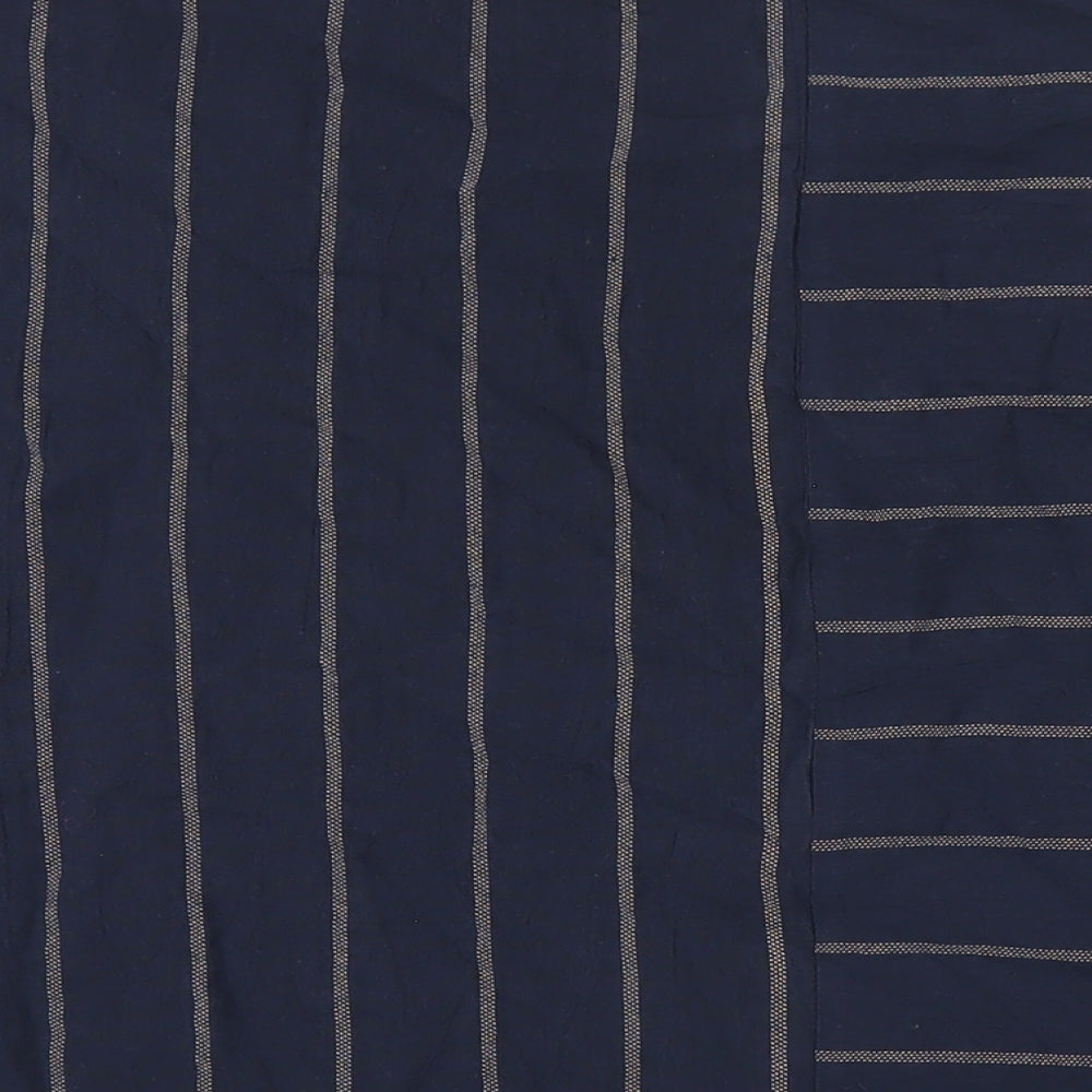 Saloos Womens Blue Striped Cotton Basic T-Shirt Size 20 Round Neck