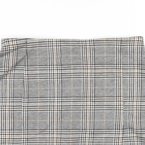 H&M Womens Grey Plaid Polyester Mini Skirt Size S