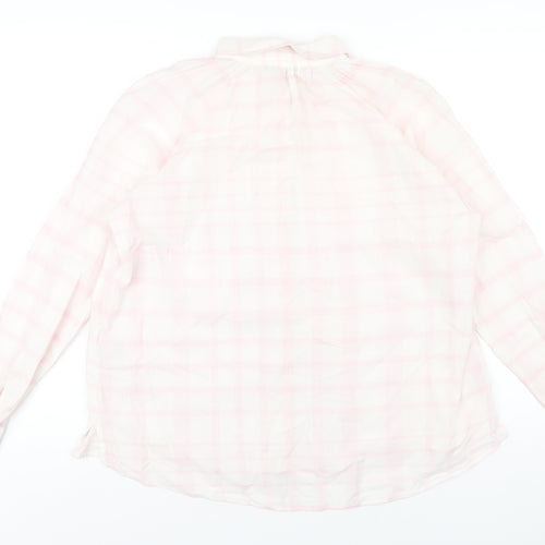 Marks and Spencer Womens Pink Plaid Cotton Basic Button-Up Size 10 Collared