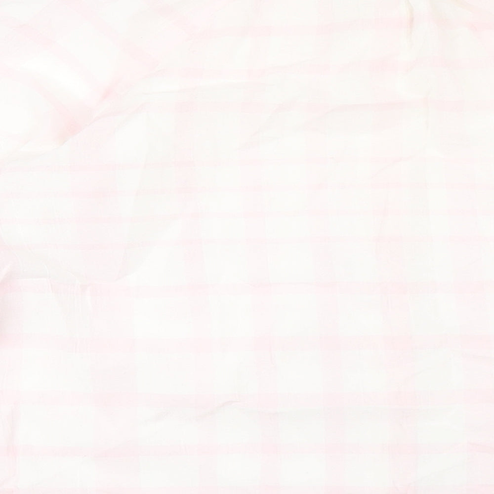 Marks and Spencer Womens Pink Plaid Cotton Basic Button-Up Size 10 Collared