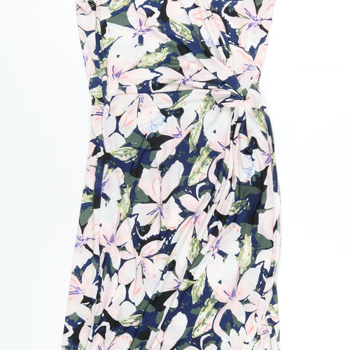 Mela London Womens Multicoloured Floral Polyester Bodycon Size 10 Round Neck Pullover