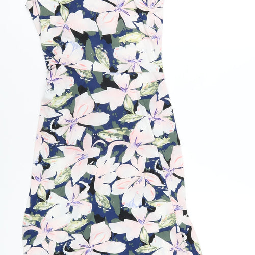 Mela London Womens Multicoloured Floral Polyester Bodycon Size 10 Round Neck Pullover