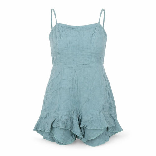Nasty Gal Womens Blue Polyester Playsuit One-Piece Size 8 Zip