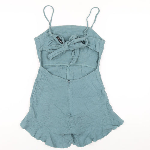 Nasty Gal Womens Blue Polyester Playsuit One-Piece Size 8 Zip