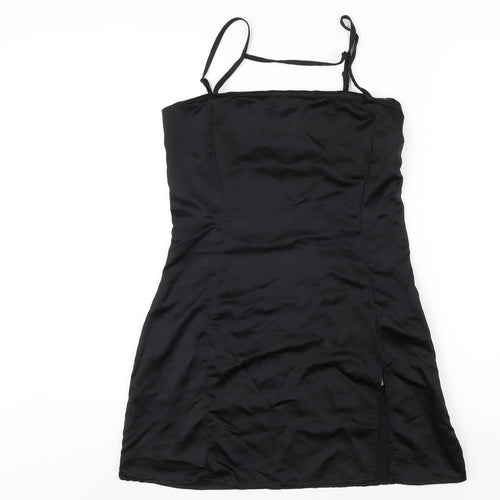 As You Womens Black Polyester Mini Size 10 Square Neck Zip