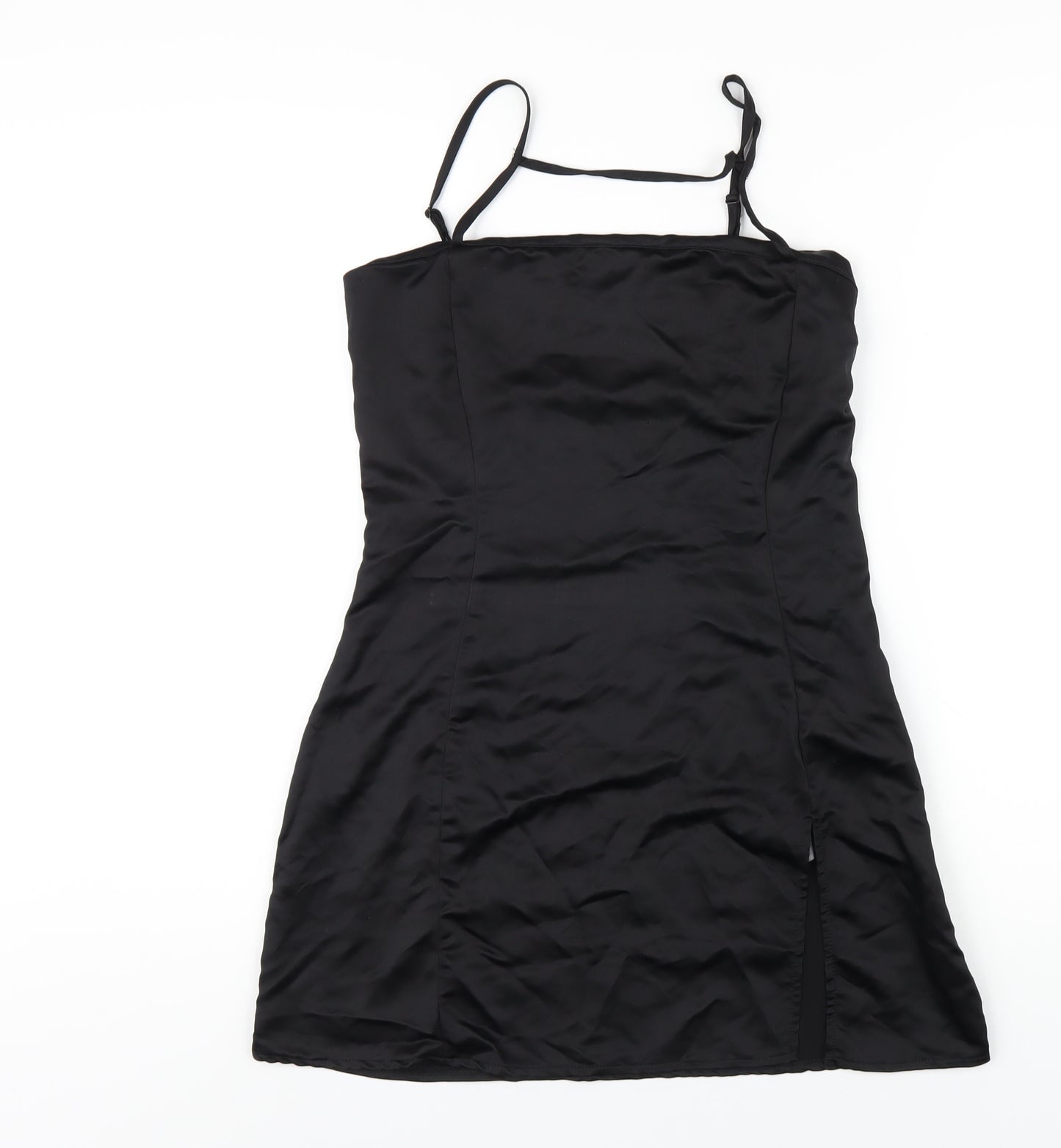 As You Womens Black Polyester Mini Size 10 Square Neck Zip