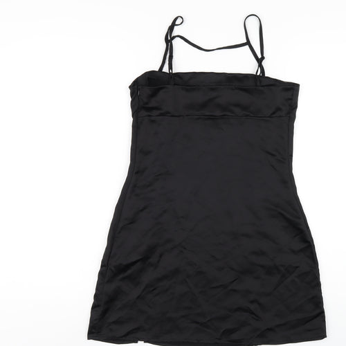 As You Womens Black Polyester Mini Size 10 Square Neck Zip