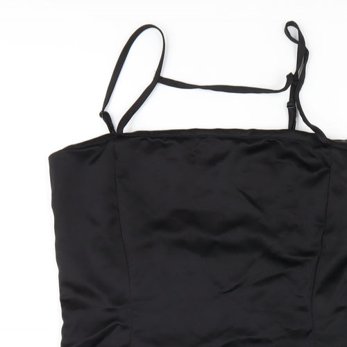As You Womens Black Polyester Mini Size 10 Square Neck Zip
