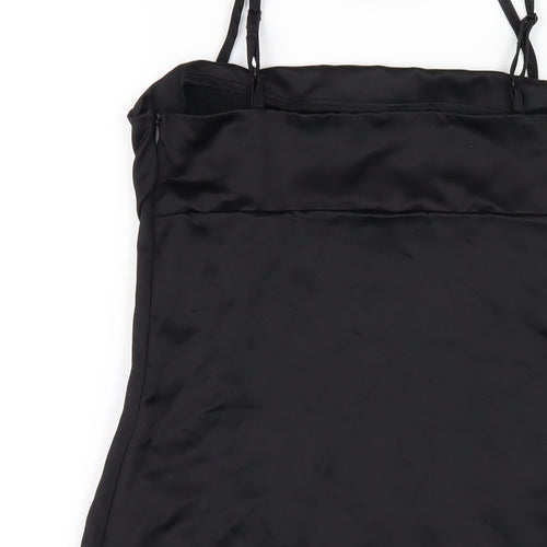 As You Womens Black Polyester Mini Size 10 Square Neck Zip