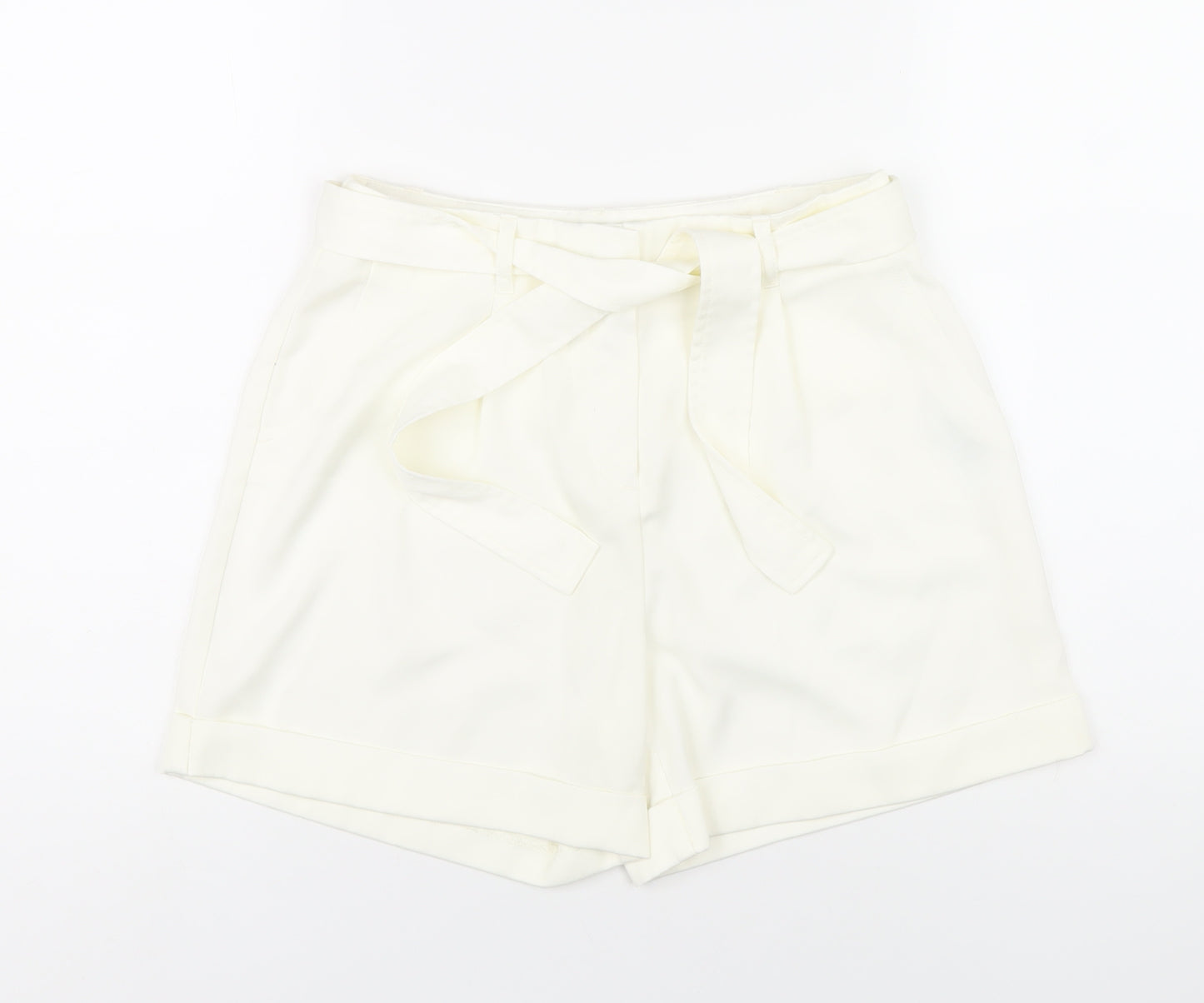 New Look Womens Ivory Polyester Basic Shorts Size 10 L3 in Regular