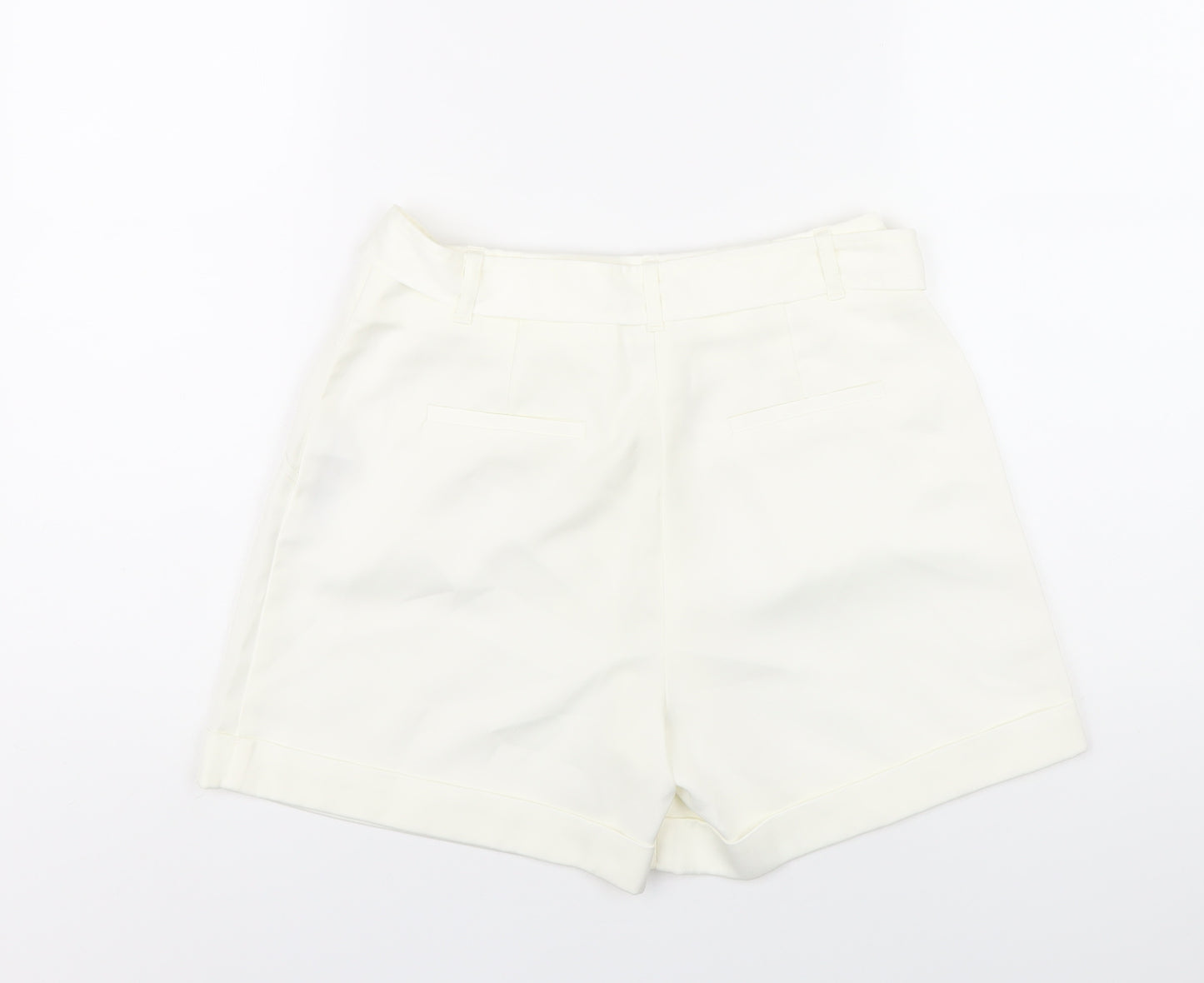 New Look Womens Ivory Polyester Basic Shorts Size 10 L3 in Regular