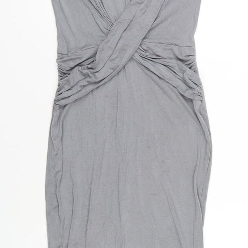 AX Paris Womens Grey Viscose Bodycon Size 8 Round Neck Pullover
