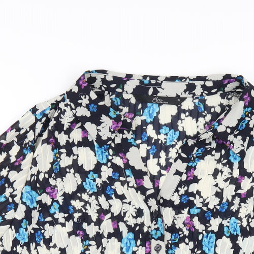 Bonmarché Womens Multicoloured Floral Polyester Basic Button-Up Size 22 Collared