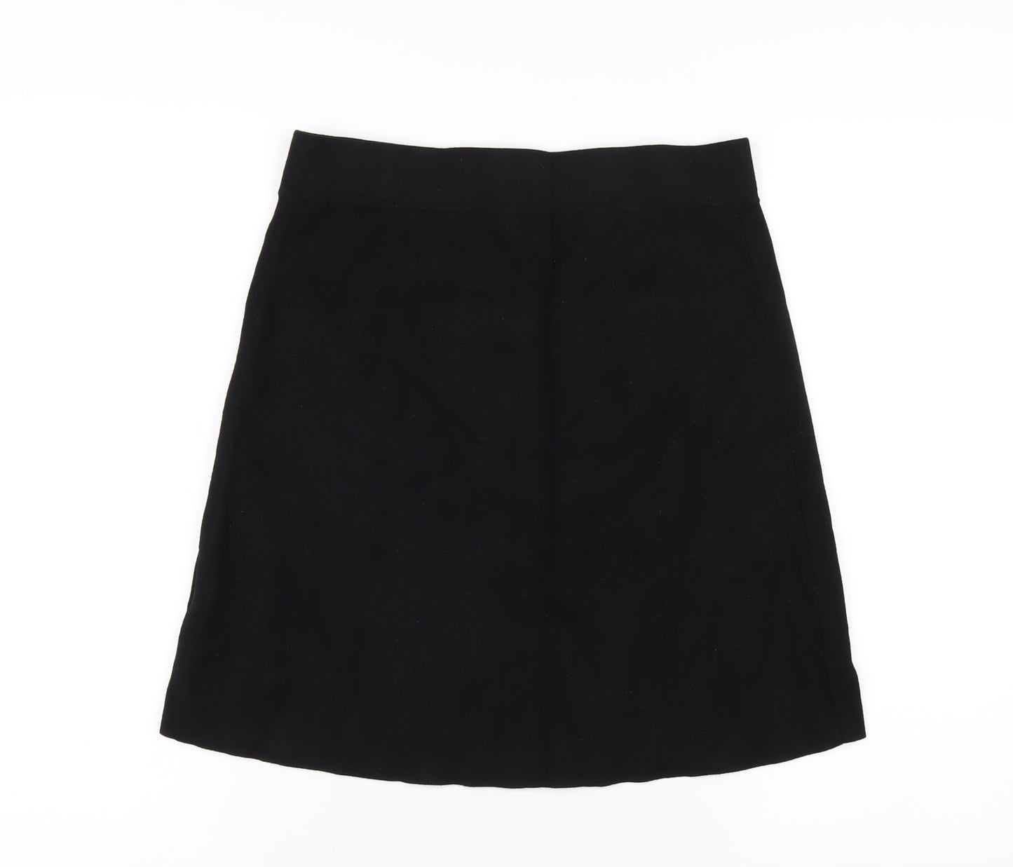 Phase Eight Womens Black Viscose A-Line Skirt Size 12 Snap