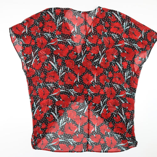 Bonmarché Womens Multicoloured Floral Polyester A-Line Size L V-Neck Pullover